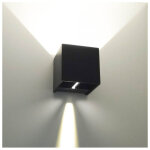 Kosilum ? applique murale led noire ip54 ? angle ajustable ? m�tal ? 6. 8w ? pour int�rieur et ext�rieur ...
