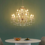 Kosilum - lustre cristal or rose baroque 15 bras - pavia