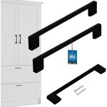 Kotarbau� poign�e de meuble de cuisine classique moderne oblongue longue noir mat 190 mm entraxe 160 ...
