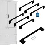 Kotarbau� poign�e de meuble de cuisine classique moderne oblongue longue noir mat 190 mm entraxe 160 ...