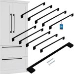 Kotarbau� poign�e de meuble de cuisine classique moderne oblongue longue noir mat 358 mm entraxe 320 ...