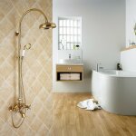 Lookshop - colonne bain douche mlangeur dor style rtro pommeau cloche