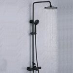 Kroos ® - colonne bain douche thermostatique noir mat avec bec verseur Kroos ® - colonne bain douche thermostatique noir mat avec bec verseur