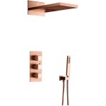 Kroos  - colonne de douche encastrable thermostatique avec pommeau double fonction pluie et cascade ...