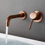 Mitigeur lavabo mural or rose bross - corbeau