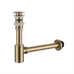 Kroos ® - pack siphon + bonde lavabo sans trop plein en laiton - doré brossé Kroos ® - pack siphon + bonde lavabo sans trop plein en laiton - doré brossé