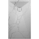 Kroos ® - receveur de douche marbre blanc , finition lisse stone 3d, grille de couleur - 130 x 90 cm Kroos ® - receveur de douche marbre blanc , finition lisse stone 3d, grille de couleur - 130 x 90 cm