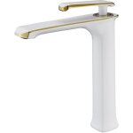 Kroos  - robinet mitigeur lavabo haut blanc & or - mensae