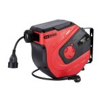 Ks tools - enrouleur lectrique mural, 3x2, 5mm - 15m - rouge - 150. 4218