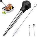 Poires  sauce en acier inoxydable 304 et caoutchouc, poire  jus pipette cuisine aiguille d'injection ...