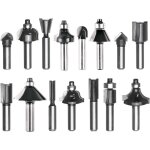 Kwb - by einhell fraises pour d�fonceuses (15 pi�ces, diam�tre de tige 8 mm, dans un coffret en bois) ...