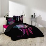 L3c - housse de couette 240x260 porte bonheur 100% coton