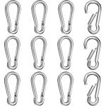 12 pices mousqueton en acier inoxydable 304, fermeture  ressort avec mousqueton, robuste sans ?illet ...