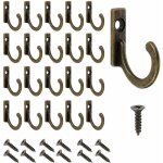 Lablanc - lot de 20 crochets muraux vintage vintage en bronze avec vis - petits crochets de garde - robe ...