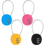 Lablanc - 4 pices cadenas code, cadenas  combinaison  3 chiffres rinitialisables, petit cadenas  ...