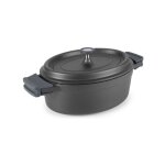 Cocotte noire ovale alu fondu 31x25 - lacor