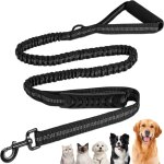 Laisse �lastique chien de 1, 2 � 2 m laisse anti traction double poign�e rembourr�e corde chien amortisseur ...