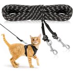 Laisse longue r�fl�chissante de 15 m / 50 pi pour chat / laisse solide et s�curitaire pour chatons, chiots, ...
