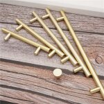 Laiton bross� poign�es de porte de meuble de cuisine boutons de barre en t en acier inoxydable entraxe ...