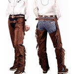 L, marron: chaps western en daim avec franges et fermeture �clair