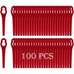 Lames plastique pour tondeuses einhell, lot de 100 pi�ces. enroul�es, remplacement facile et durable. ...