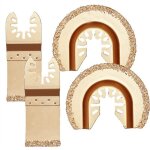 Lames de scie oscillantes à grains carbure 4 pièces pour l'enlèvement coulis, outil décapage coulis multi ... Lames de scie oscillantes à grains carbure 4 pièces pour l'enlèvement coulis, outil décapage coulis multi ...