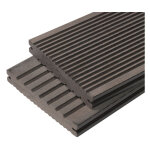 Lame terrasse bois composite plein maxima l 360 cm - coloris - gris anthracite, epaisseur - 22mm, largeur ...