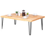 Lamo manufaktur - banc pour table, tabouret pour salle  manger, plateau avec bord naturel 120x80x47cm ...