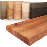 Lamo manufaktur - tag�re murale en bois massif, bord irr�gulier, �tag�re flottante pure, fonc� 90cm, ...