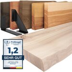 Lamo manufaktur - tagère murale en bois massif, irrégulier, étagère de rangement basic, bois brut / équerre ... Lamo manufaktur - tagère murale en bois massif, irrégulier, étagère de rangement basic, bois brut / équerre ...