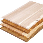 Lamo manufaktur - plateau en bois massif pour table � manger et bureau, bords biseaut�s arrondis, 120x80 ...