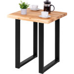 Lamo manufaktur - table en bois massif avec un bord rgulier, table  manger, table de cuisine 60x60x76 ...