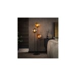 M&s - lampadaire 3 lampes en verre dor, cuivr et chrom - amp