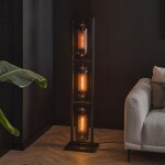 M&s - lampadaire 32x23x158 cm en verre souffl noir et maille de cuivre