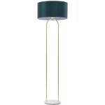 Lampadaire en acier et marbre - d. 45 x h. 150 cm - bleu canard - nour