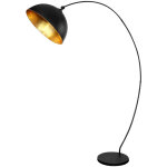 Lampadaire arch noir mat feuille d'or design salon lampadaire r�glable globo 58486