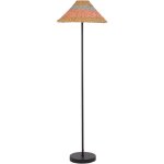 Beliani - lampadaire boho en m�tal avec abat - jour en papier naturel rose bleu noir et beige kyoga