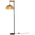 Lampadaire en bois avec abat - jour en corde beige, e27, h158 cm
