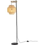 Lampadaire en bois avec abat - jour moderne en osier, h157 cm