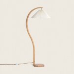 Lampadaire bois luanda blanc