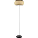 Lampadaire de bureau en bambou noir cct led fonction m�moire h 146 cm