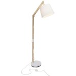 Lampadaire carlyn lampadaire 1 lumi�re bois clair / blanc 1x a60, e27, 60w, adapt� aux lampes standard ...