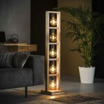 Lampadaire contemporain �chelle bois 5 lampes lucknow