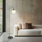 Globo lighting - lampadaire cristaux lampe sur pied verre clair lampe de salon lampadaire chrom - noir, ...