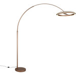 Lampadaire design, lampadaire arc � led amador marron en metal, trio