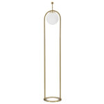 Lampadaire design arc  luci  168cm blanc & or