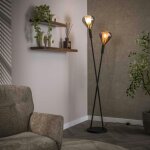 Lampadaire design tiges crois�es, 2 abat - jour gouttes niagara