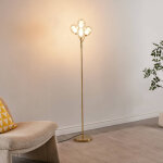Lampadaire dor� grappe de quatre verres doubl� 165 cm - seryn