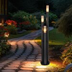 Lampadaire, �clairage de chemin, lampe d'ext�rieur en acier inoxydable, lampe de jardin, noir, cuivre ...