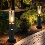 Lampadaire lampadaire �clairage ext�rieur cuivre fum� ext�rieur avec d�tecteur de mouvement lampadaire ...